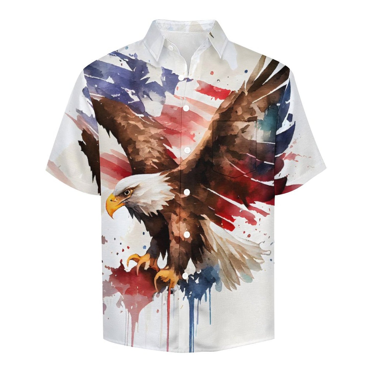 Men's Eagle Watercolor Art Print Vacation Hawaiian Shirt