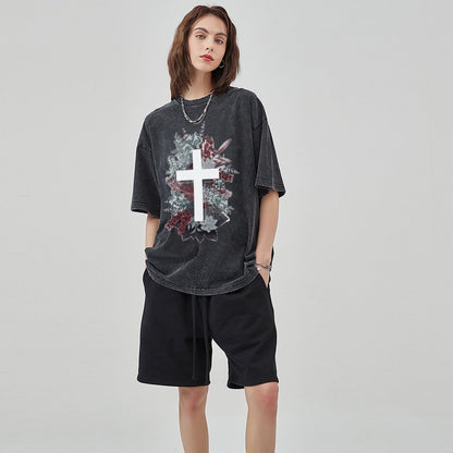Unisex Vintage Solid Wash T-Shirts 2305103951