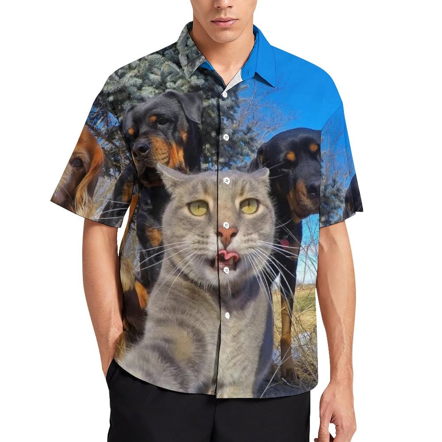 Men's Fashion Casual Printed Short Sleeve Shirts 2306103301