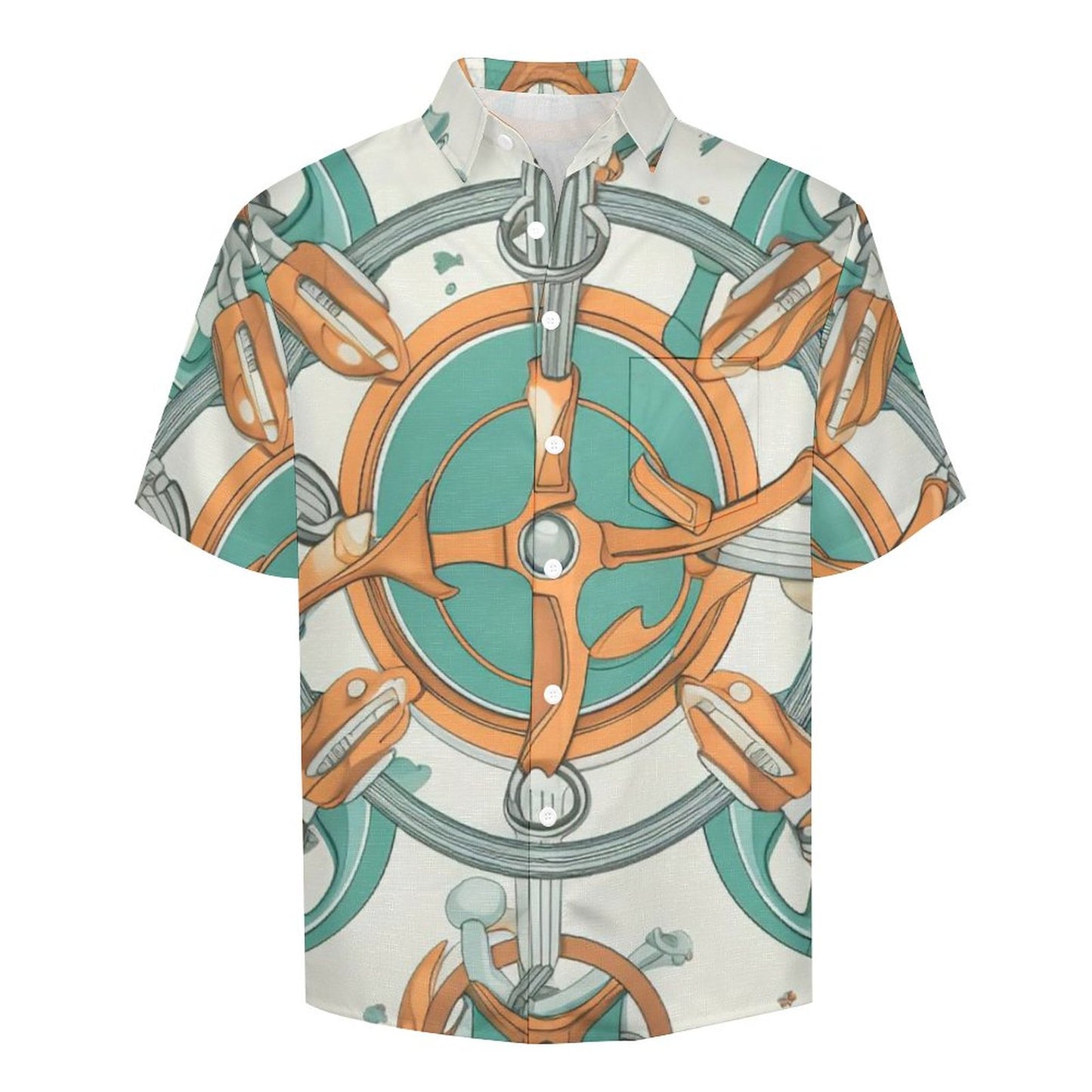 Men's Vintage Print Vacation Hawaiian Shirt 2306104048