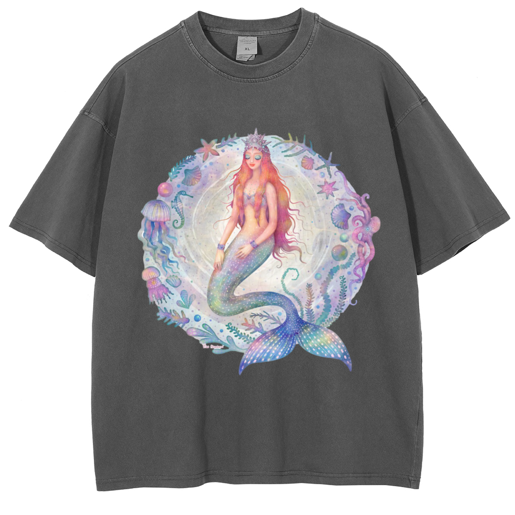 Mens Cotton Wash Solid T-Shirts Oversized Unisex Short Sleeve Streetwear Rap Hip Hop Basic Tee Tops