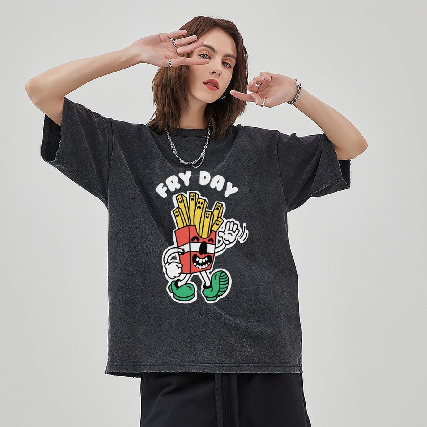 Unisex Vintage Solid Wash T-Shirts 2305103535