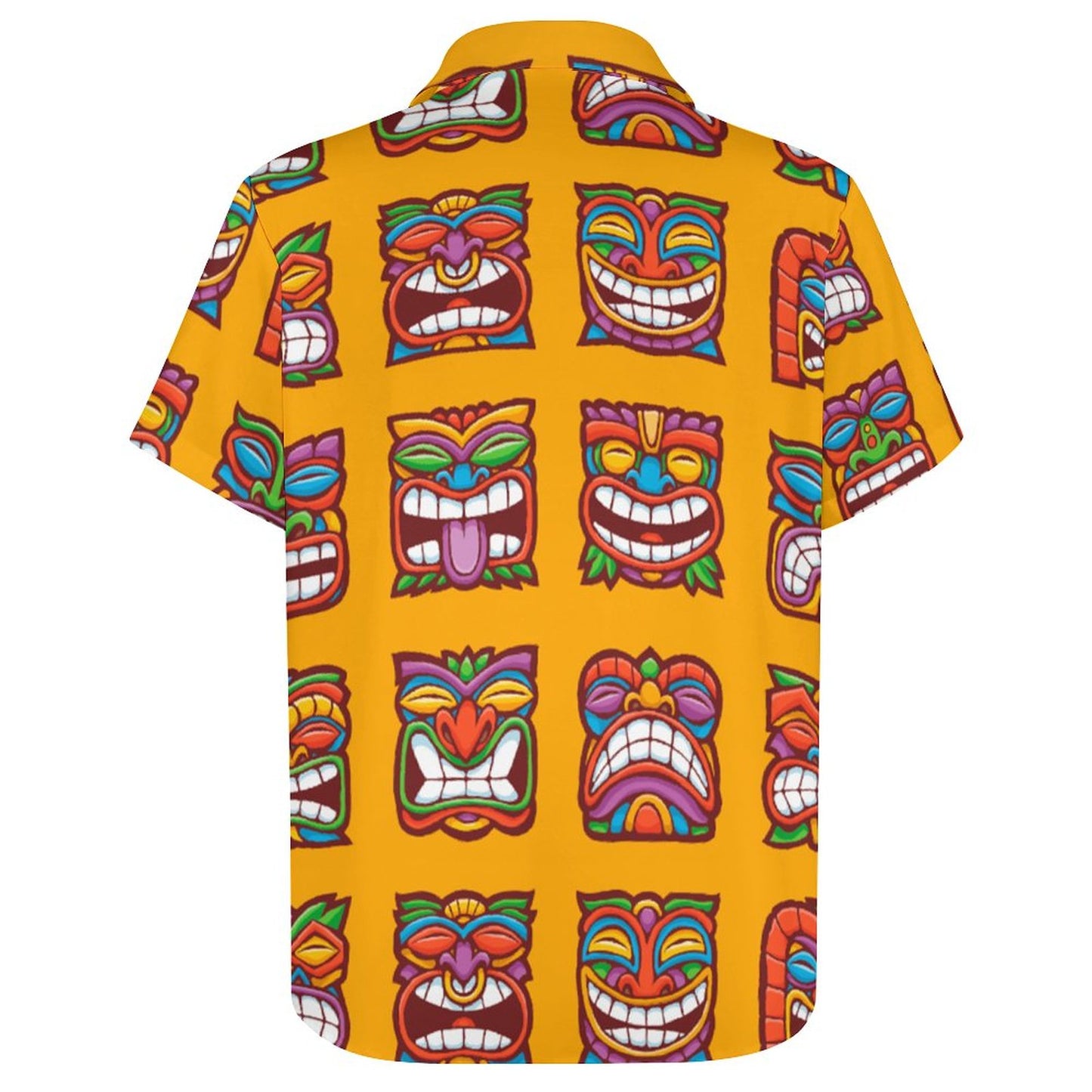 Men's TIKI Print Casual Short Sleeve Shirt 2306102579