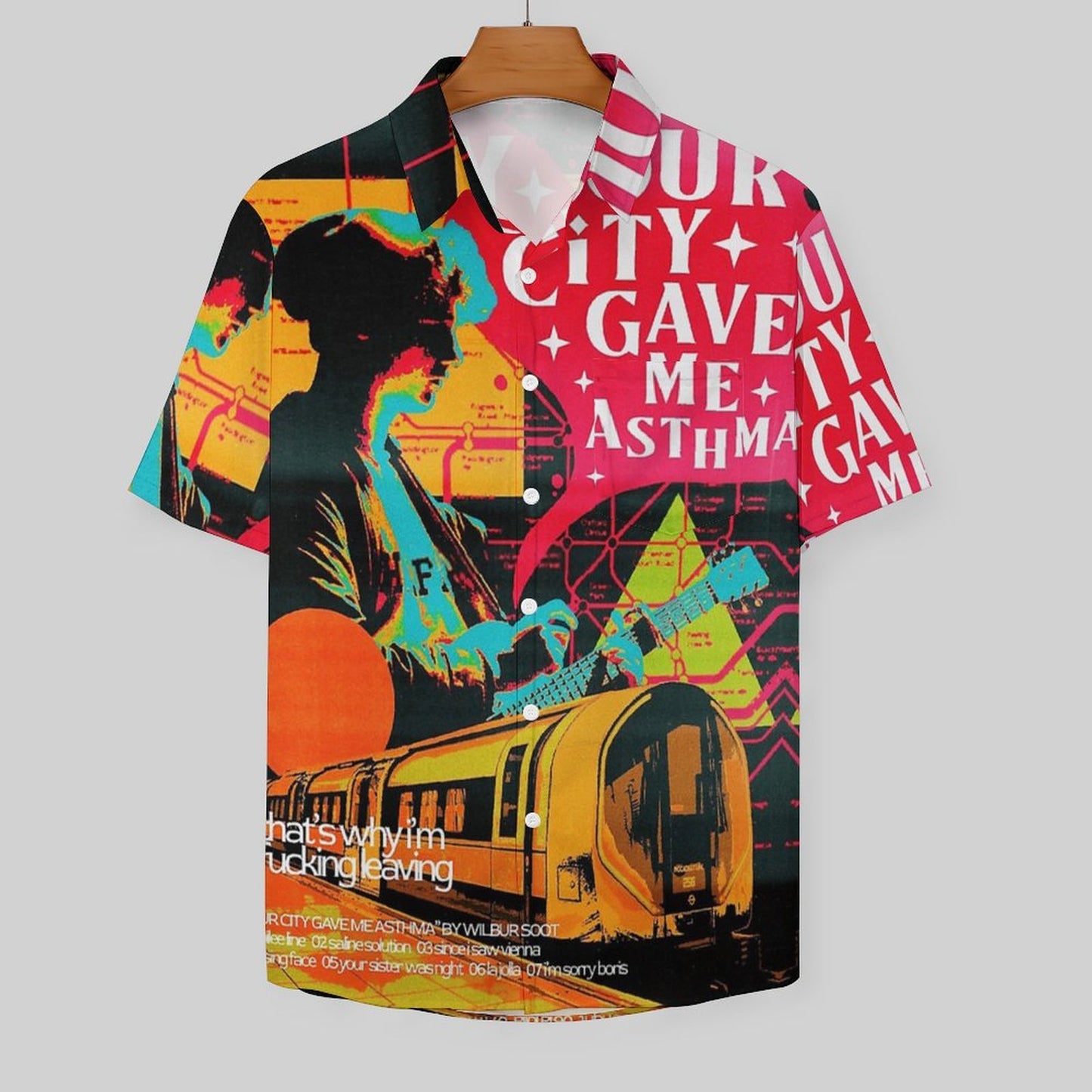 Men's Hawaiian Your City Gave Me Asthma Print Casual Short Sleeve Shirt 2306102363