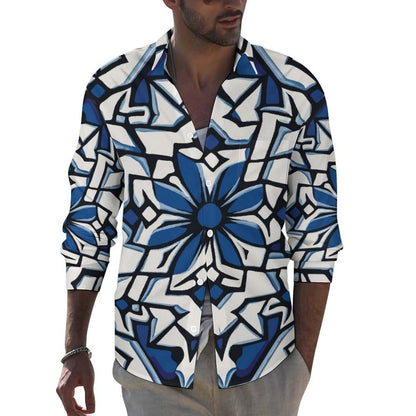 Men's Casual Printed Long Sleeve Shirt 2306103089