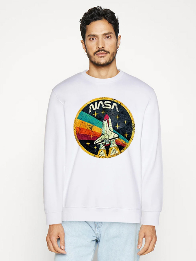 Unisex Round Neck Casual Printed Long Sleeve Sweatshirt