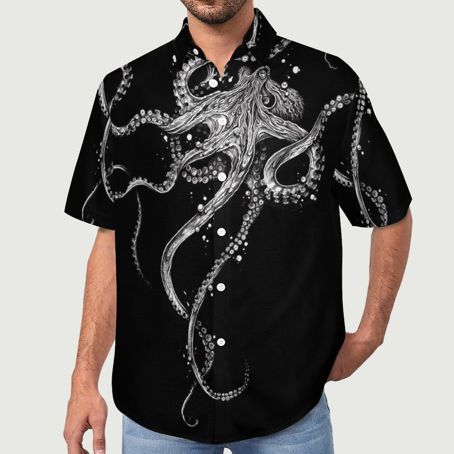 Men's Octopus Art Print Vacation Hawaiian Shirt 2305106287