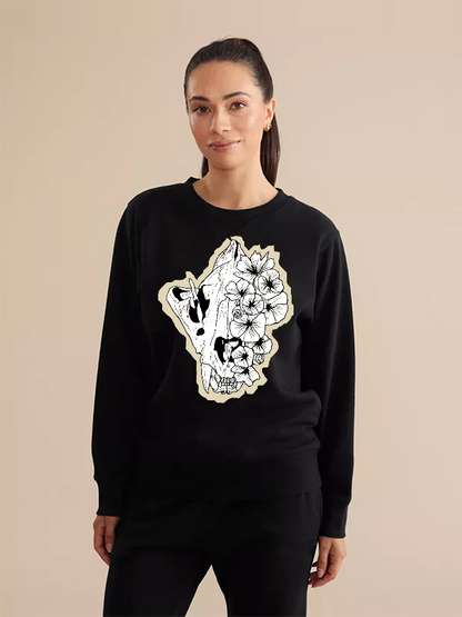 Unisex Round Neck Casual Printed Long Sleeve Sweatshirt