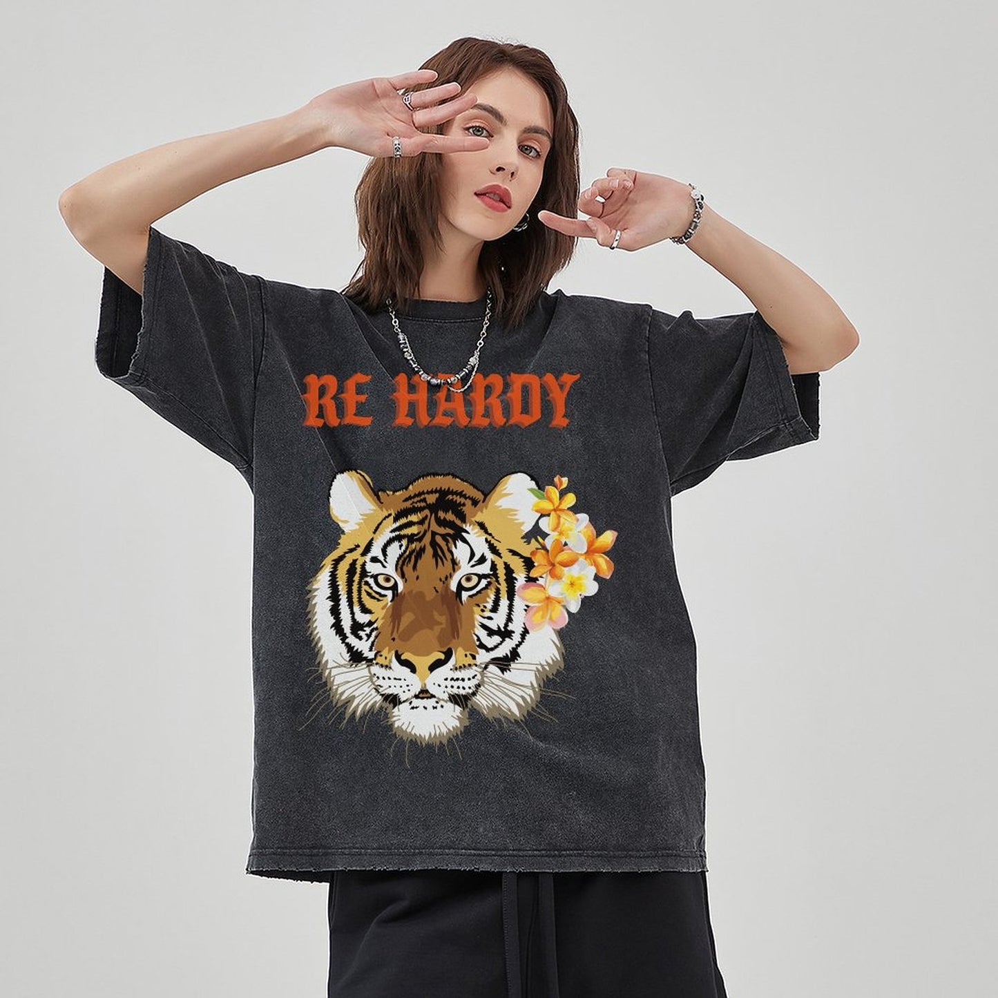 Mens Cotton Wash Solid T-Shirts Oversized Unisex Short Sleeve Streetwear Rap Hip Hop Basic Tee Tops 2305101620