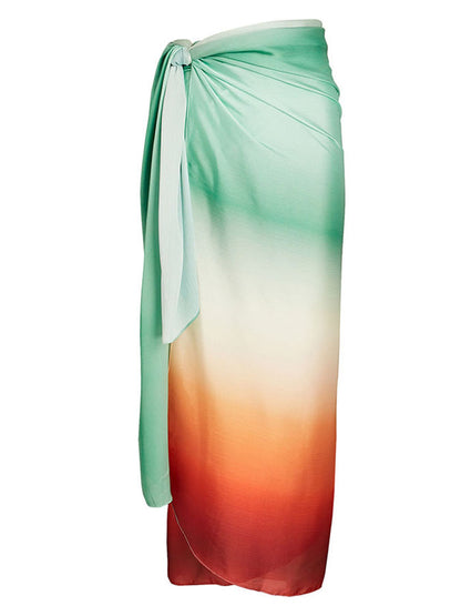 Fashion Floral Print Ruffle Bikini and Cover Up