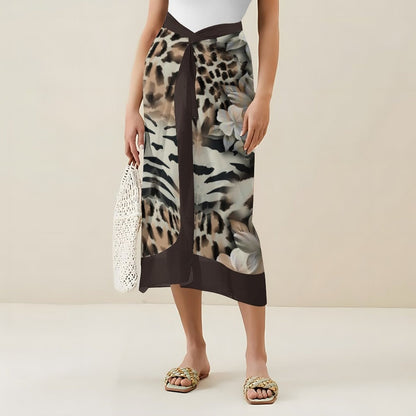 Casual Printed One-Piece Swimsuit And Cover Up 2305102416