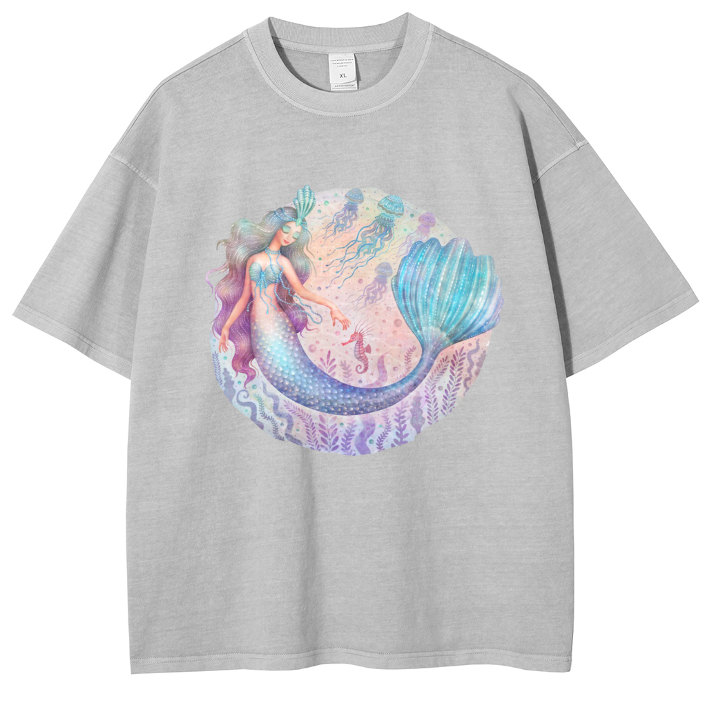 Mens Cotton Wash Solid T-Shirts Oversized Unisex Short Sleeve Streetwear Rap Hip Hop Basic Tee Tops