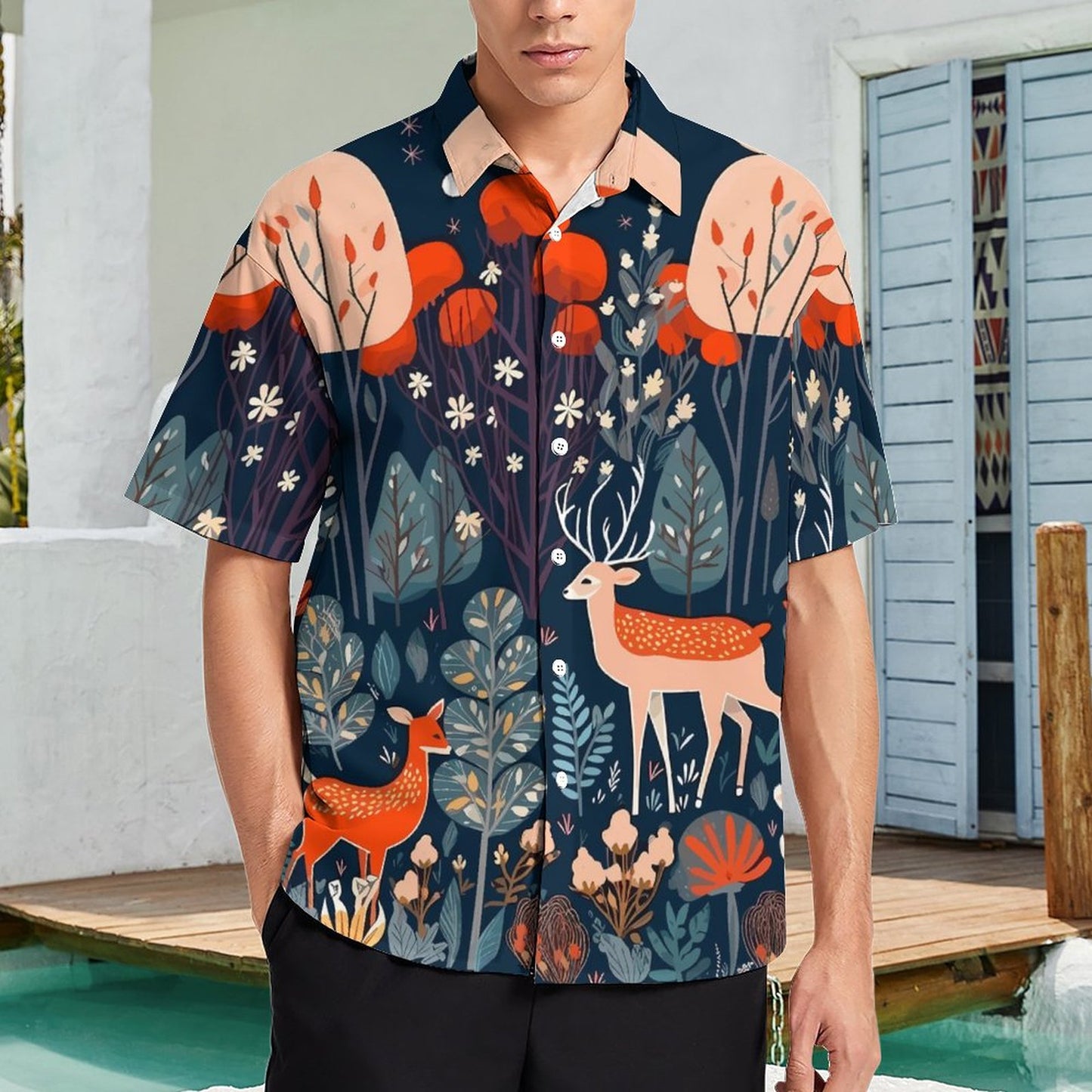 Men's Fashion Casual Printed Short Sleeve Shirts 2305106991