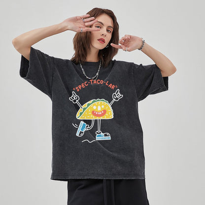 Unisex Vintage Solid Wash T-Shirts 2305103534