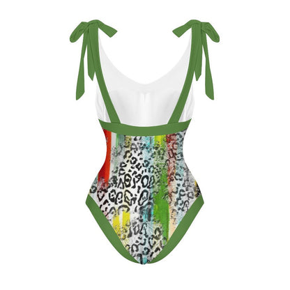 Casual Printed One-Piece Swimsuit And Cover Up 2305102688