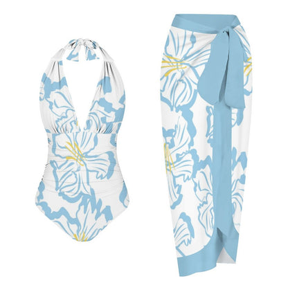 Casual Printed One Piece Swimsuit And Cover Up 2306102057