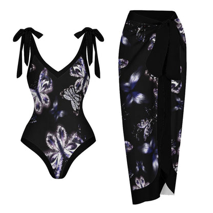 Casual Printed One-Piece Swimsuit And Cover Up 2305103033