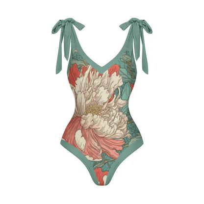 Casual Printed One-Piece Swimsuit And Cover Up 2305104112