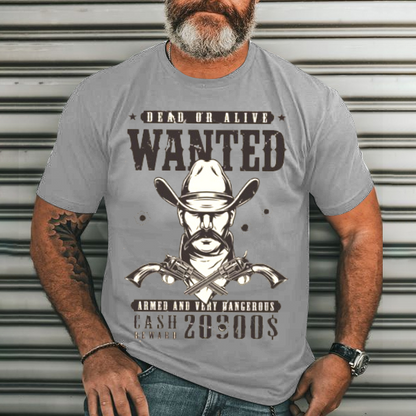 Cowboy Men's Casual Printed T-Shirt