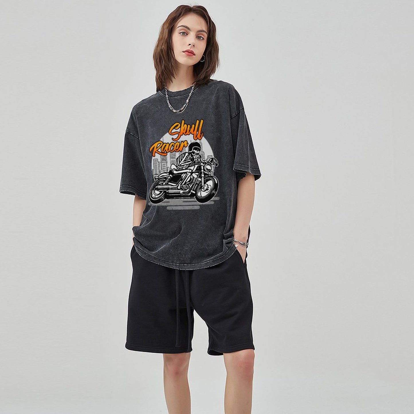 Unisex Vintage Solid Wash T-Shirts 2305102838