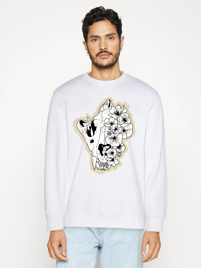Unisex Round Neck Casual Printed Long Sleeve Sweatshirt