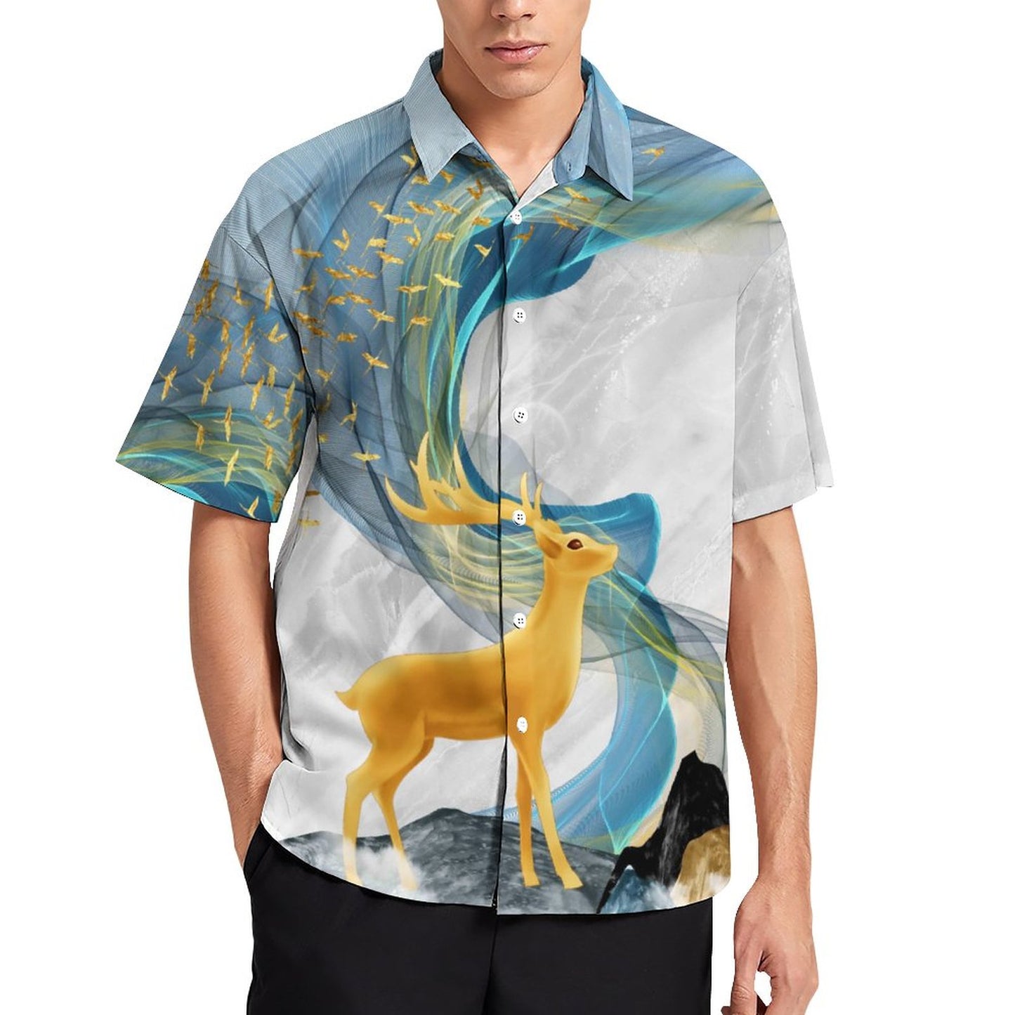 Men's Hawaiian Print Resort Shirt 2305102237