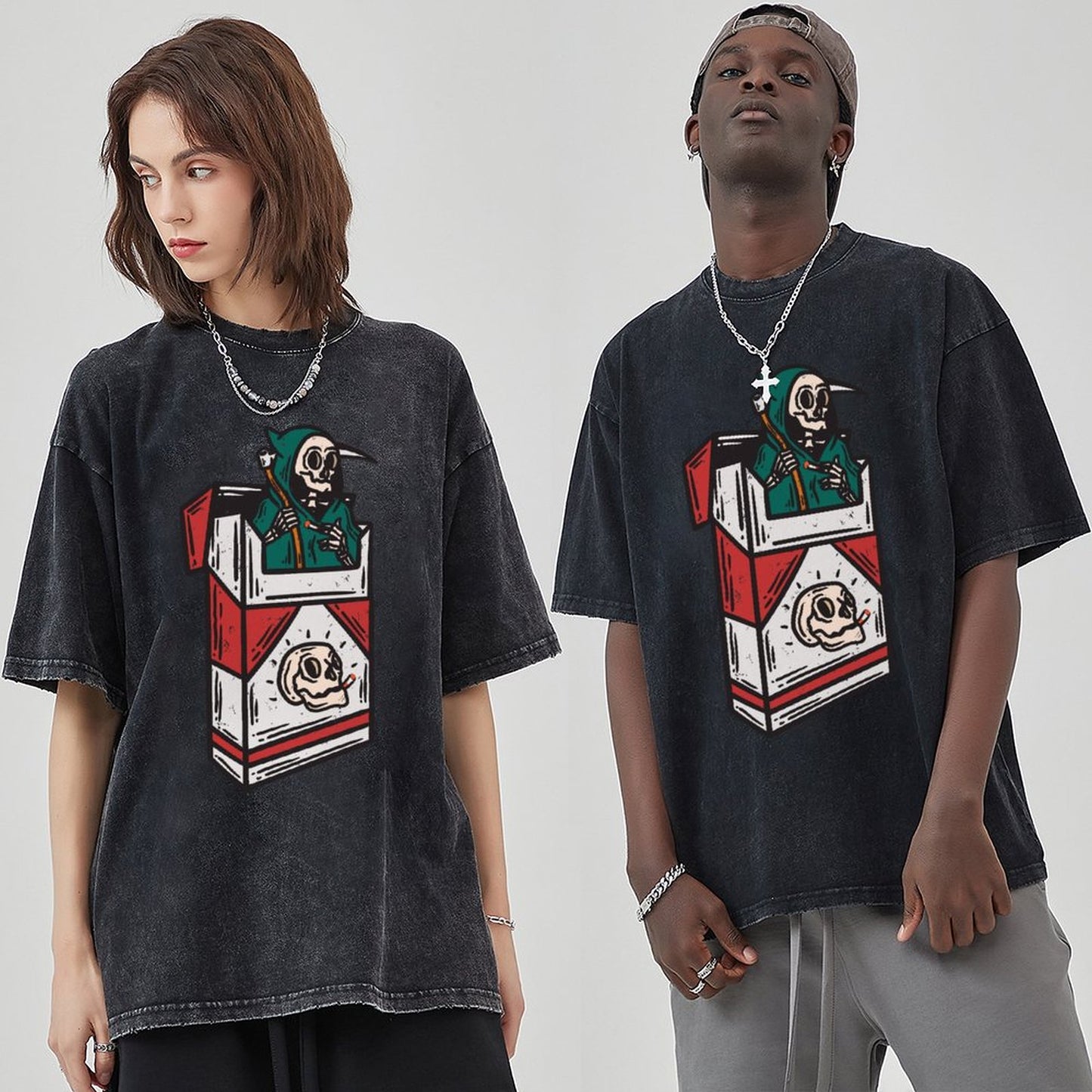 Unisex Vintage Solid Wash T-Shirts 2305102843