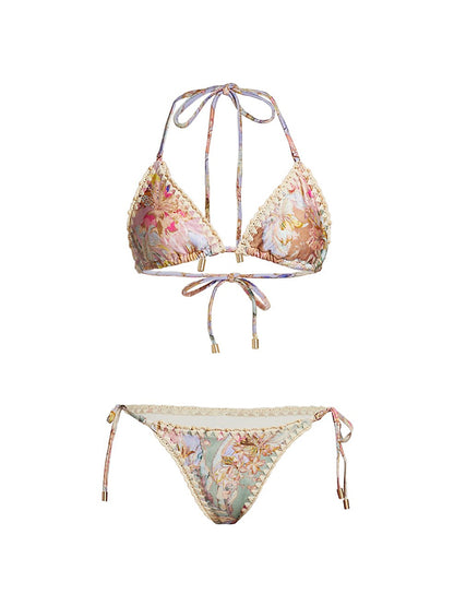 Floral Print One Piece Bikini and Cover Up