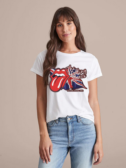 Unisex Round Neck Casual Printed Short Sleeve T-Shirt