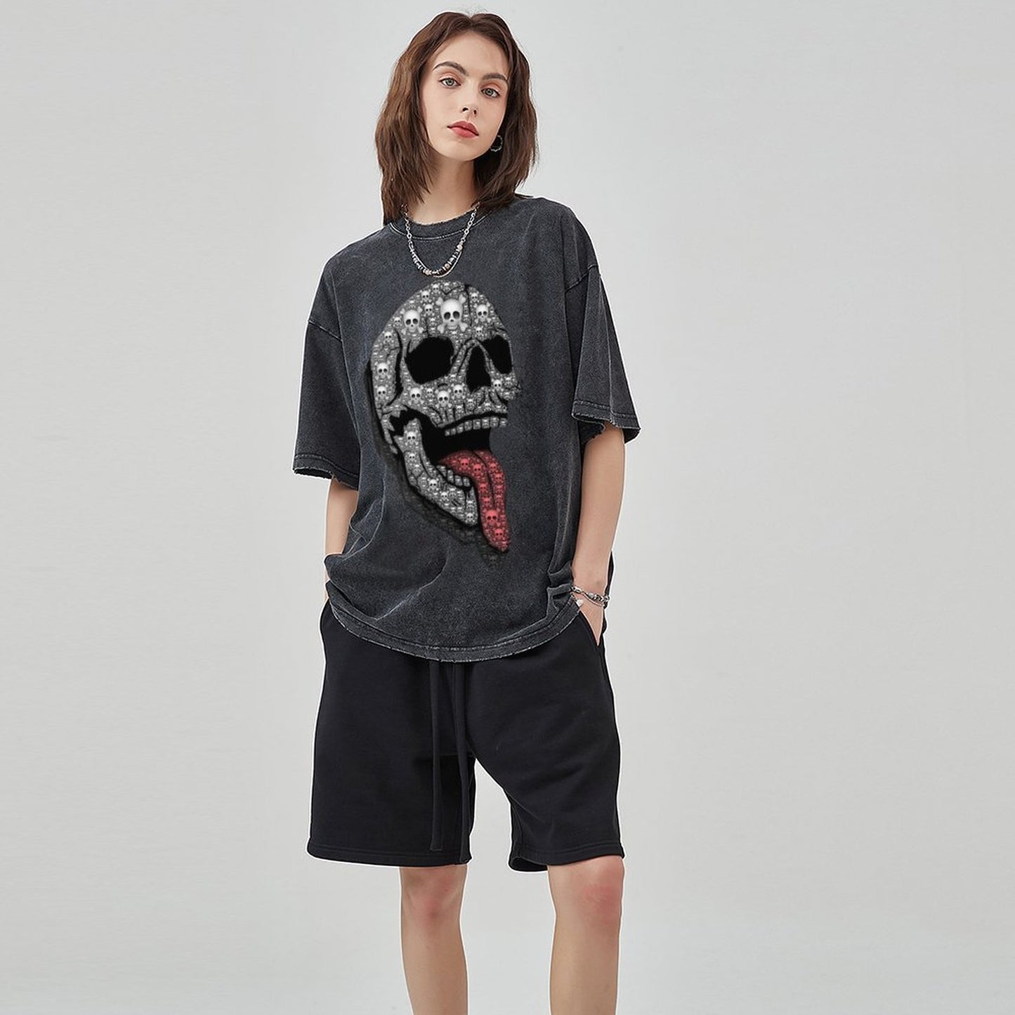 Unisex Vintage Solid Wash T-Shirts 2305104085