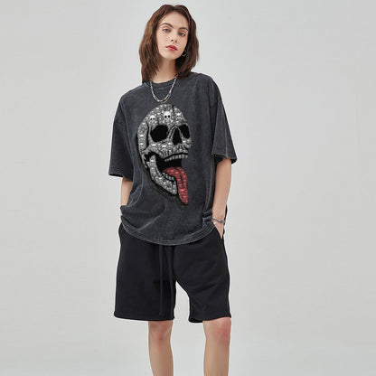 Unisex Vintage Solid Wash T-Shirts 2305104085