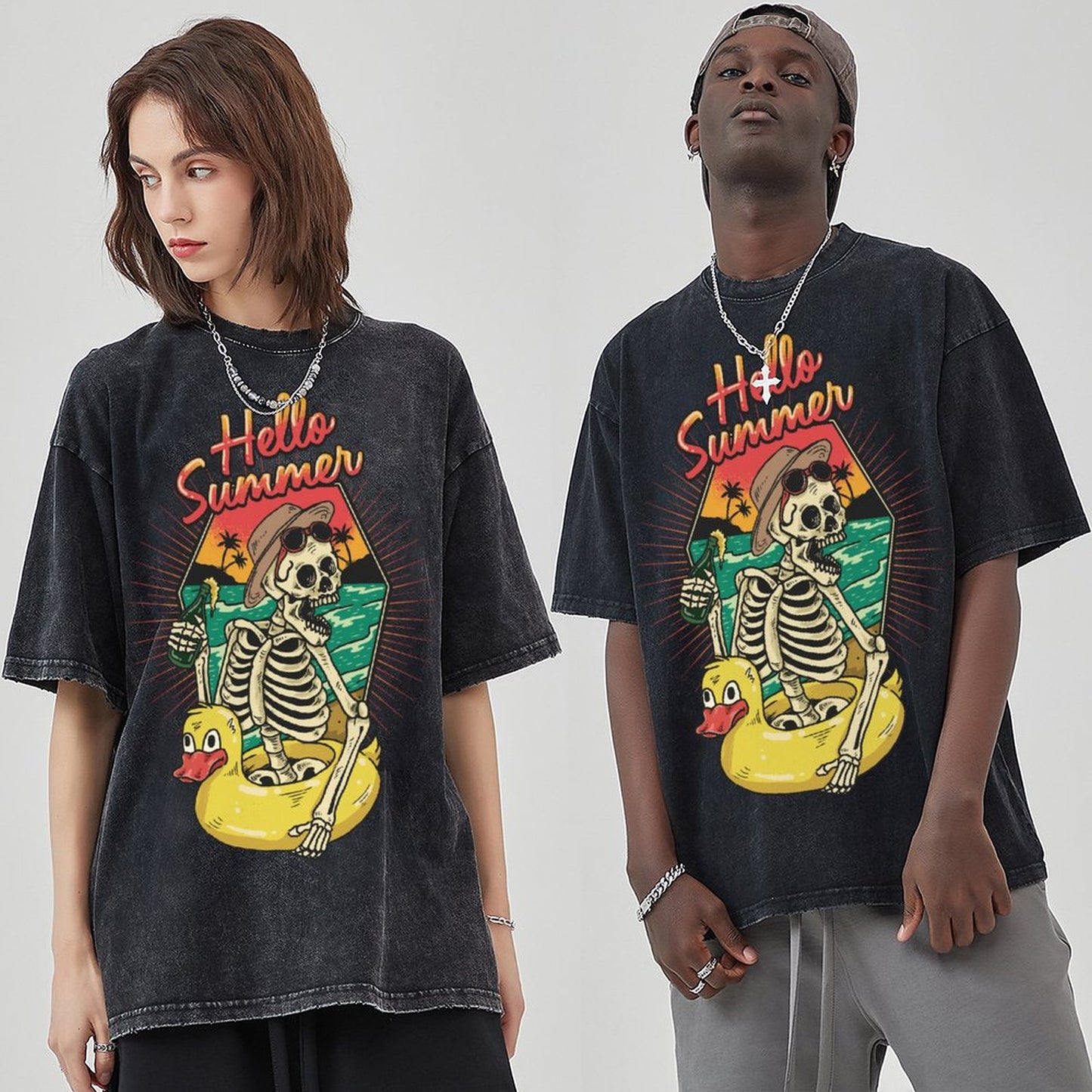 Unisex Vintage Solid Wash T-Shirts 2305101923