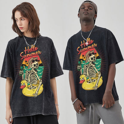 Unisex Vintage Solid Wash T-Shirts 2305101923