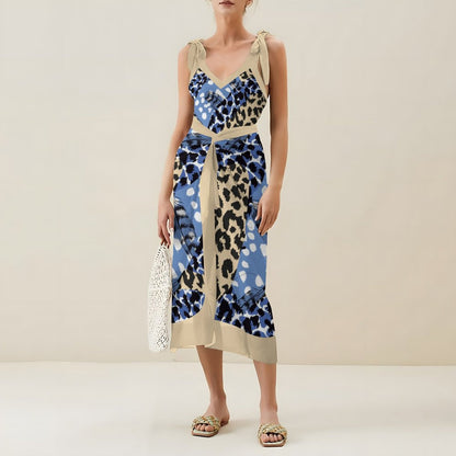 Casual Printed One-Piece Swimsuit And Cover Up 2305102874