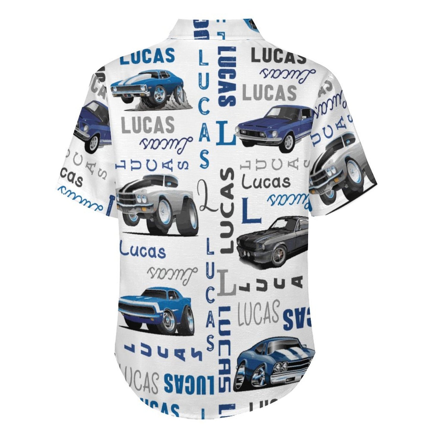Men's Painted Car Print Vacation Hawaiian Shirt