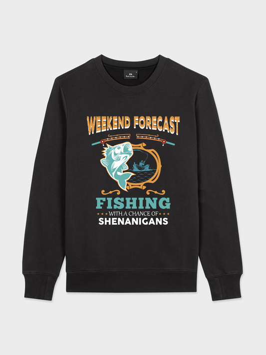 Men's Round Neck Casual Fishing Printed Long Sleeve Sweatshirt