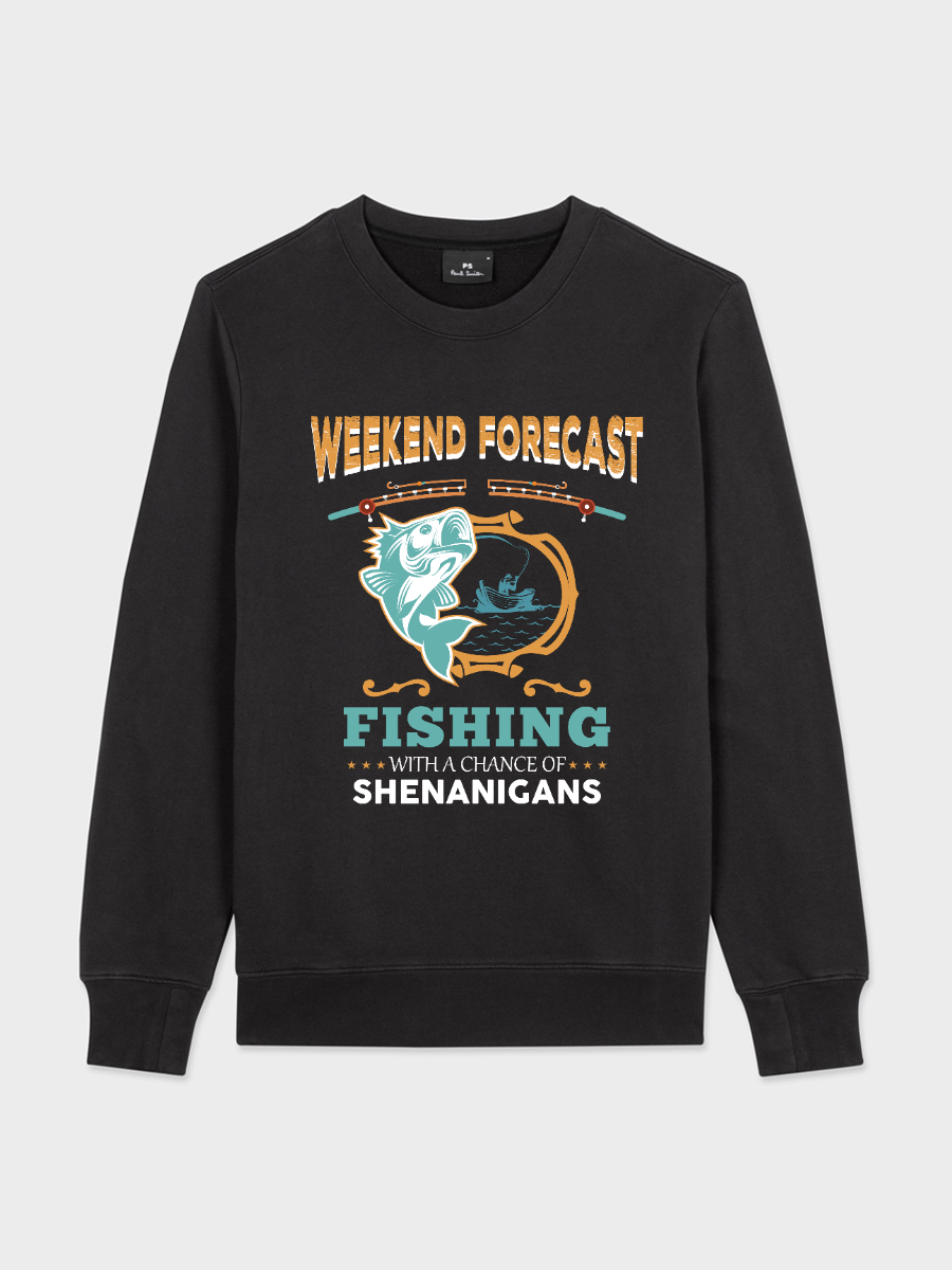 Men's Round Neck Casual Fishing Printed Long Sleeve Sweatshirt