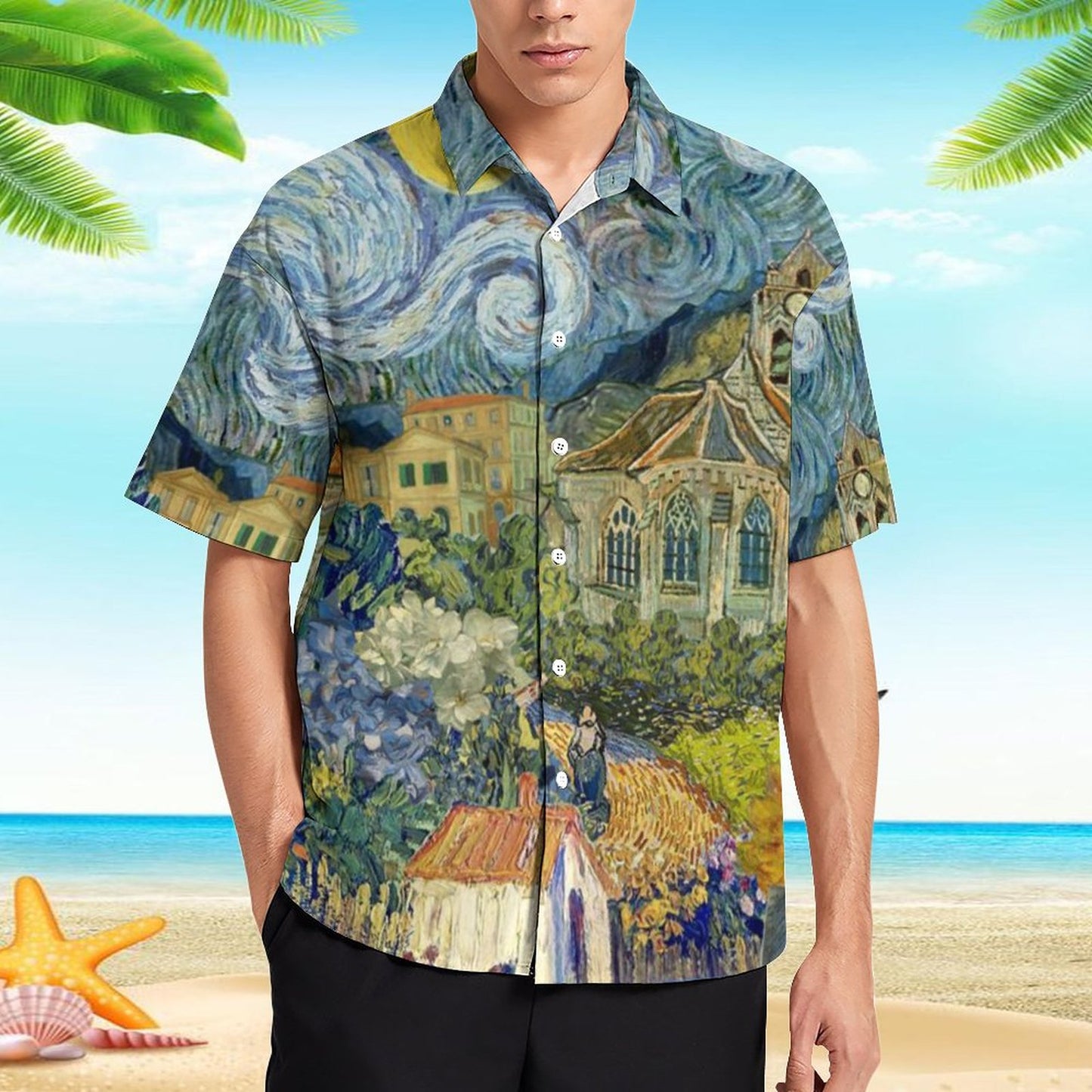 Men's Hawaiian Print Resort Shirt 2305101783