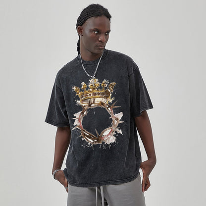 Unisex Vintage Solid Wash T-Shirts 2305103947