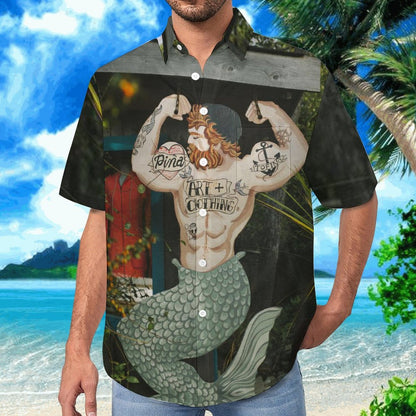 Men's Hawaiian Print Lapel Shirt 2304107117