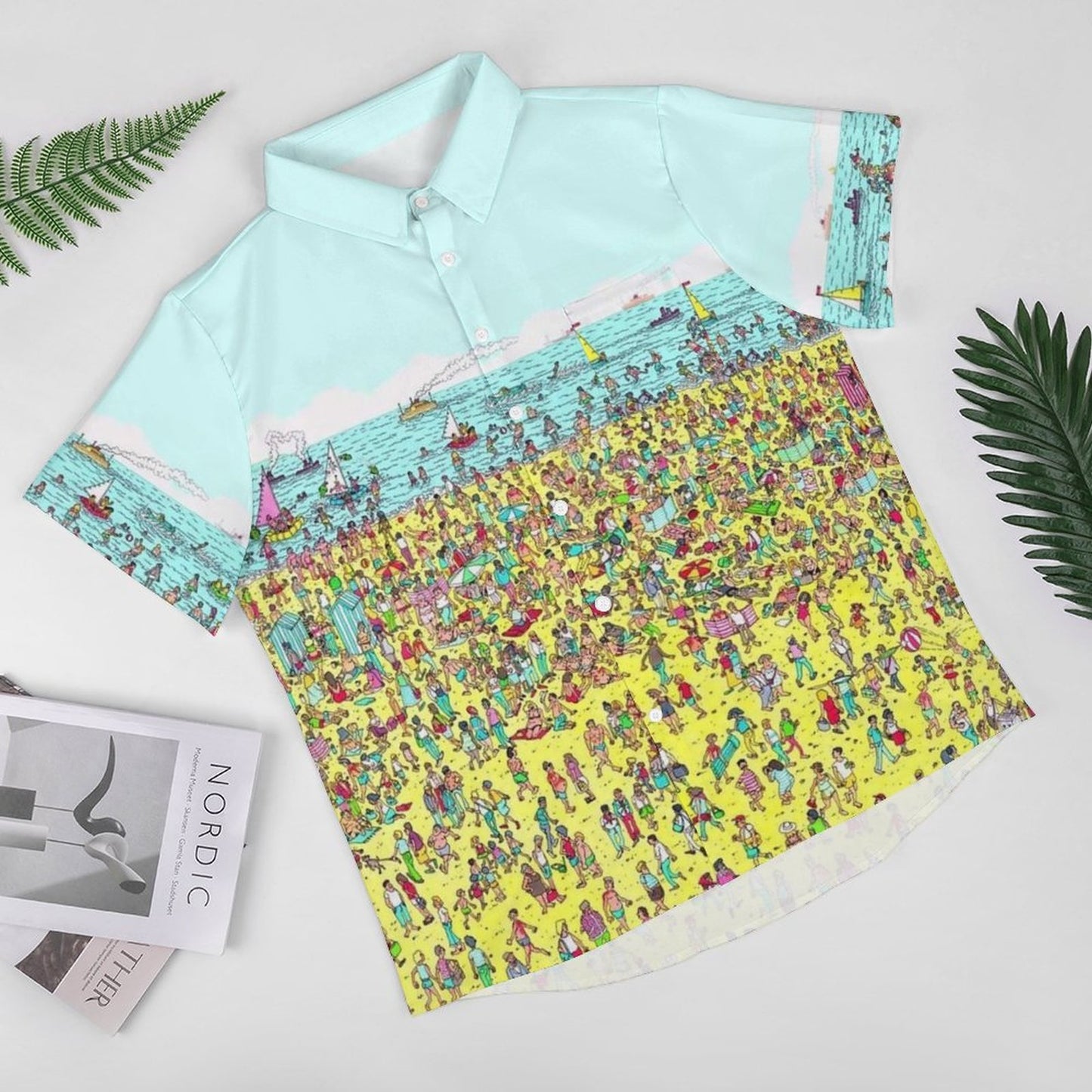 Men's Find The Game Print Casual Short Sleeve Shirt 2306102382