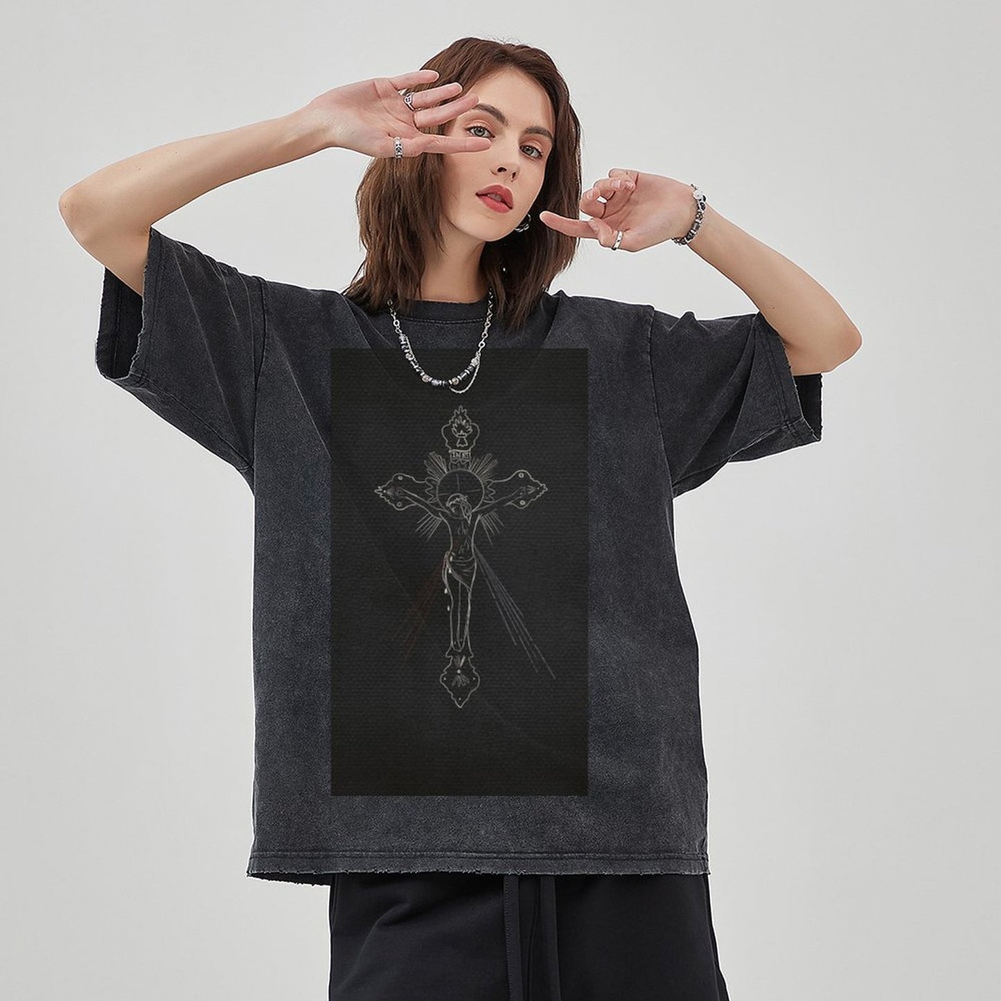 Unisex Vintage Solid Wash T-Shirts 2305103960