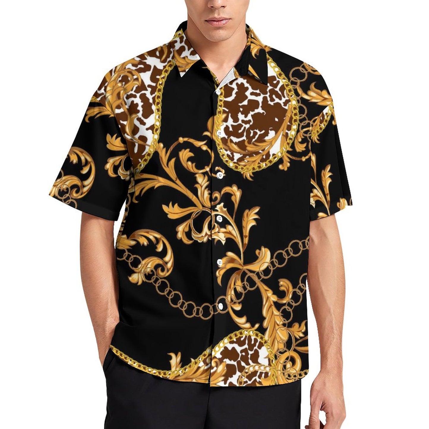 Men's Fashion Casual Printed Short Sleeve Shirts 2306105122