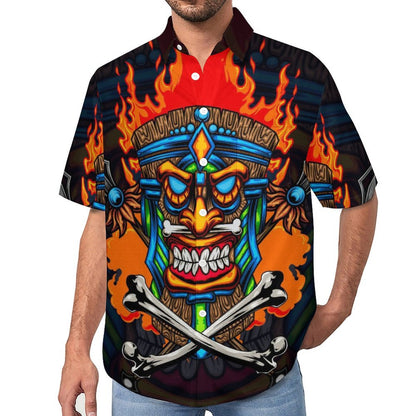 Men's Hawaiian TIKI Print Casual Short Sleeve Shirt 2306102582