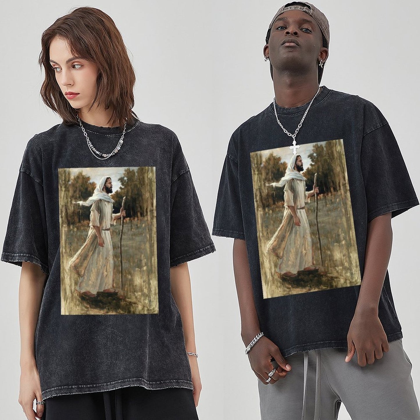 Unisex Vintage Solid Wash T-Shirts 2305103959