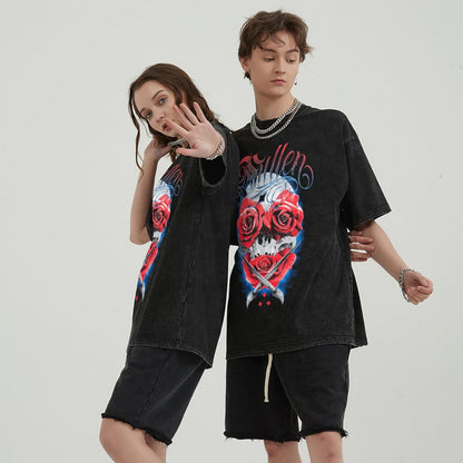 Unisex Vintage Solid Wash T-Shirts 2305104087