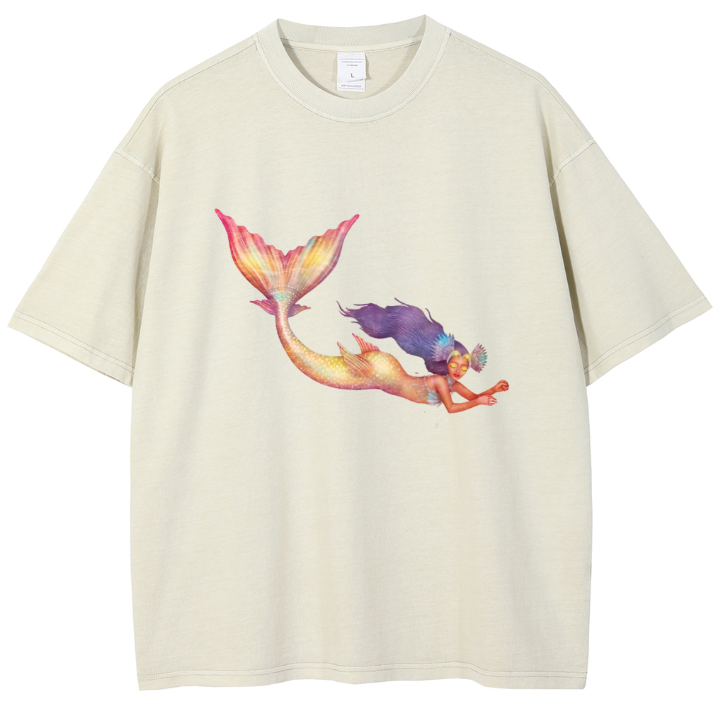 Mens Cotton Wash Solid T-Shirts Oversized Unisex Short Sleeve Streetwear Rap Hip Hop Basic Tee Tops