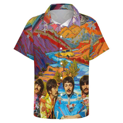 Men's Fashion Casual Printed Short Sleeve Shirts 2306104155