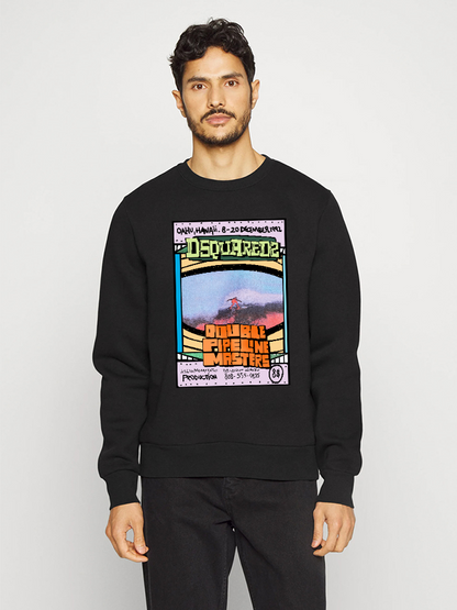 Unisex Round Neck Casual Vintage Printed Long Sleeve Sweatshirt