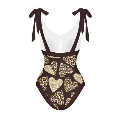 Casual Printed One Piece Swimsuit And Cover Up 2305105705